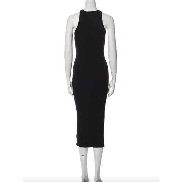 Simon Miller Mawga Black Ribbed Midi Dress - Picture 10 of 12